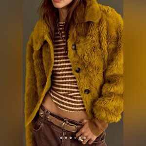 SOLD! NWT. Free People Teddy Jacket in Mustard. Oversized! Retail $198